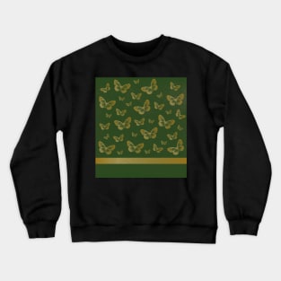 Gold Butterflies | Emerald Green Marble Crewneck Sweatshirt